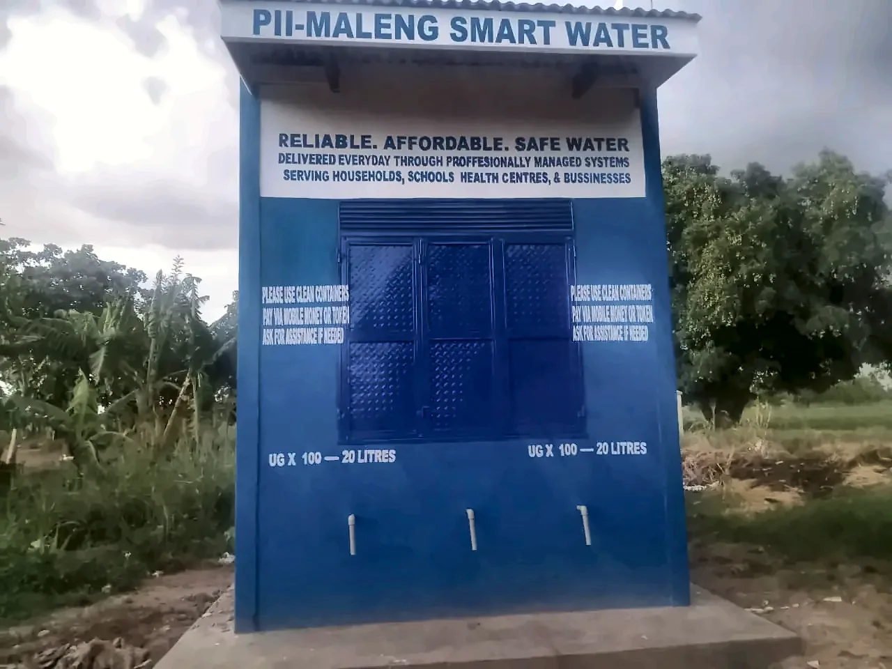 A Pii-Maleng kiosk in operation in Kitgum District, April 2026